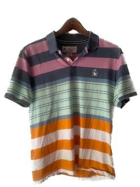 Original Penguin Organic Cotton Striped Polo Shirt - Multicolor - Size S